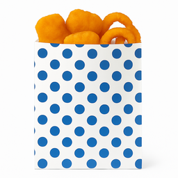 “POLKA DOT” DELI TAKEOUT BAGS - WHITE & BLUE 