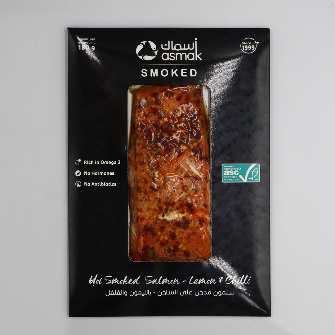 Asmak Hot Smoked Salmon with Lemon & Chili 180g