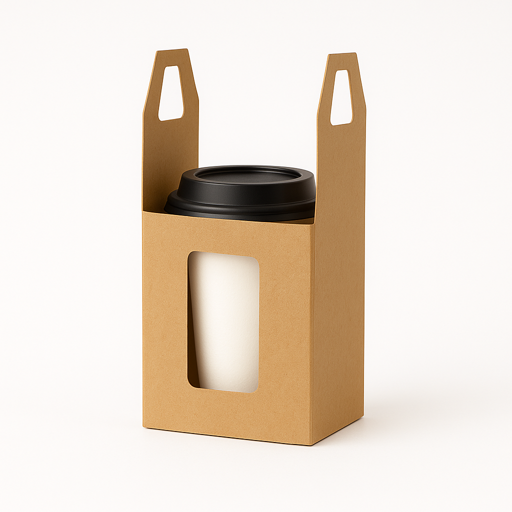 SINGLE TAKEOUT CUP CARRIER - BROWN _0