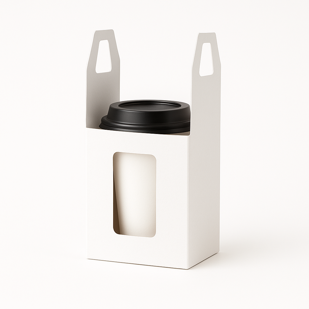 SINGLE TAKEOUT CUP CARRIER - WHITE