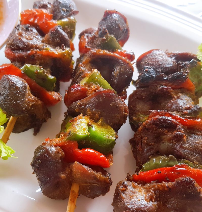 Brochette de gésiers + accompagnement (ration)