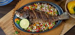 Poisson braisé+attiéké