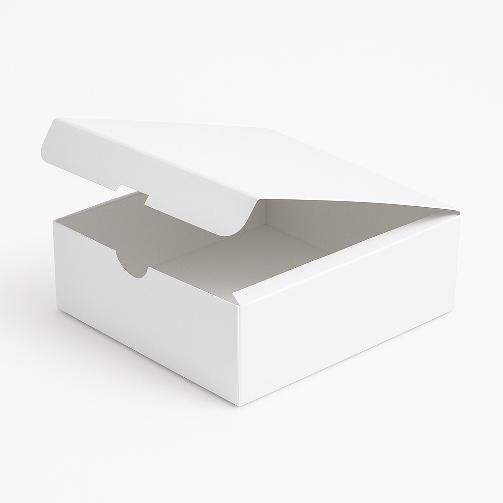 PLAIN  WHITE “ER” TAKEOUT BOXES - 8” x 8” x 3.5”  / WINDOWED & NON WINDOWED