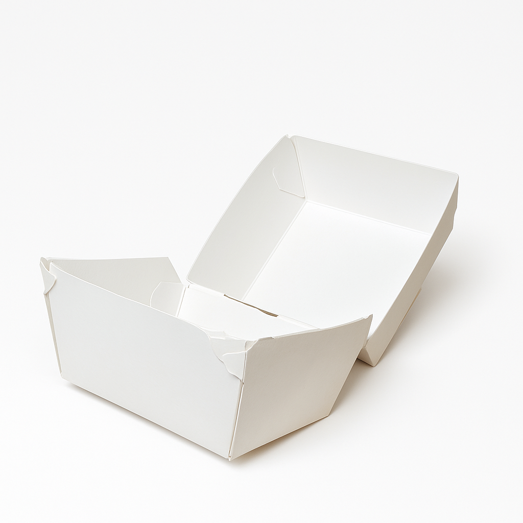 CLAMSHELL BURGER BOXES - PLAIN WHITE