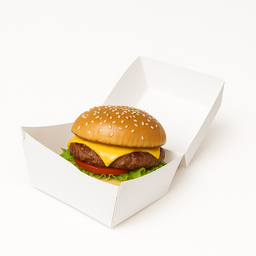 CLAMSHELL BURGER BOXES - PLAIN WHITE 