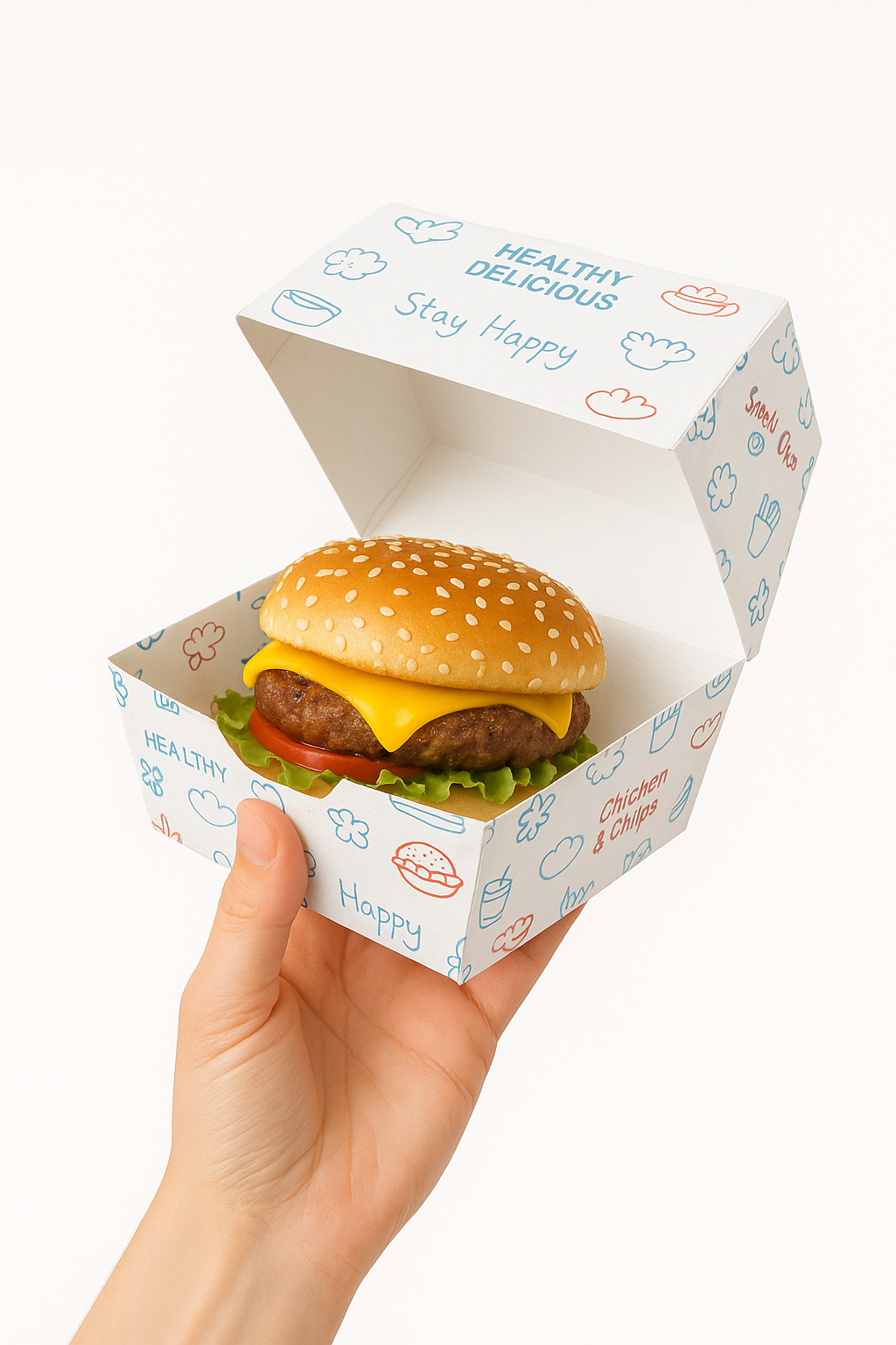 CLAMSHELL TAKEOUT BOXES - GENERIC “FOODSTEPS” DESIGN_7
