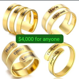 Female double and triple name customized ring