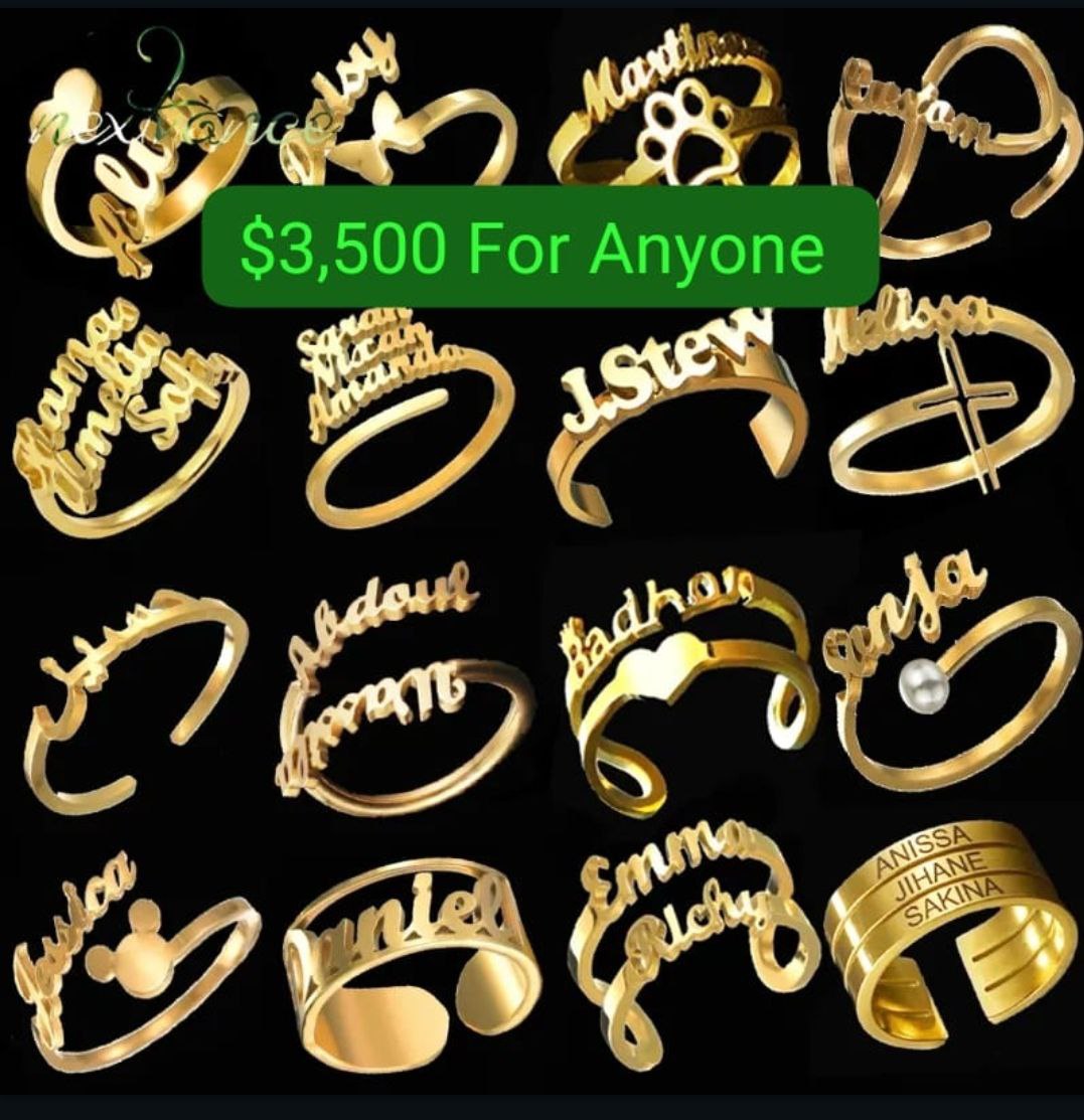Female customize name ring