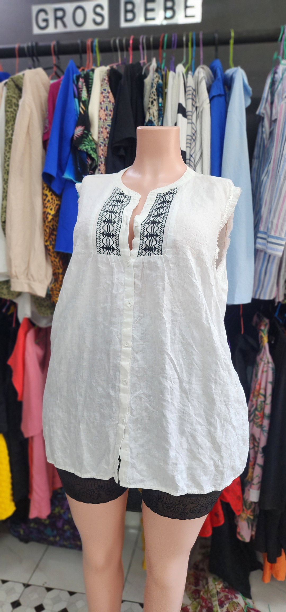 White Lin Blouse ( 46/48)