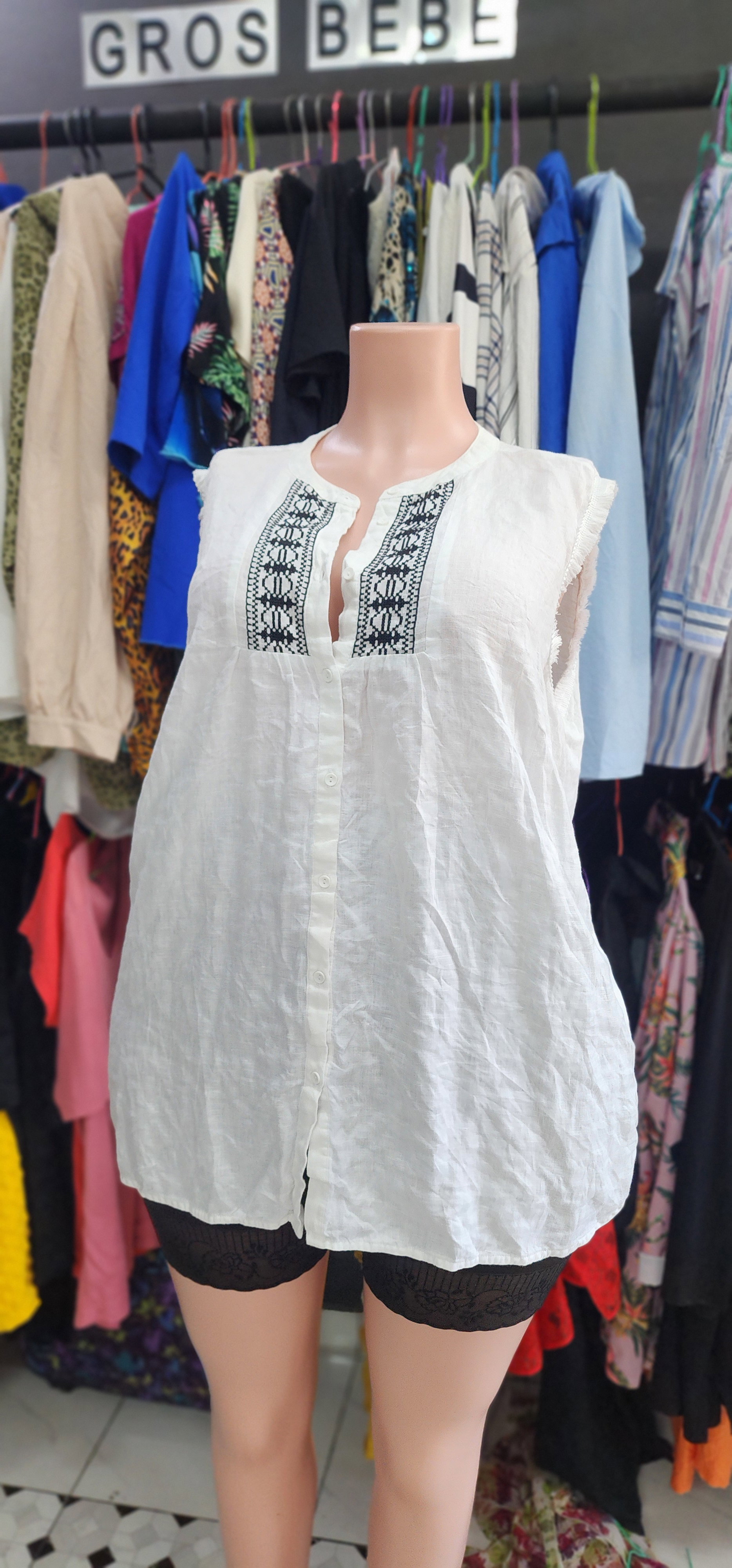 White Lin Blouse ( 46/48)_0