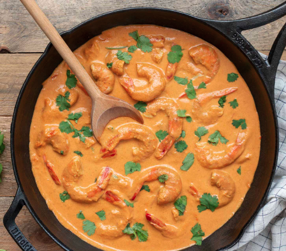 Crevettes au curry