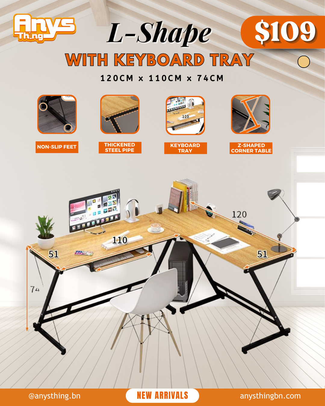 L-Shape with Keyboard Tray_2