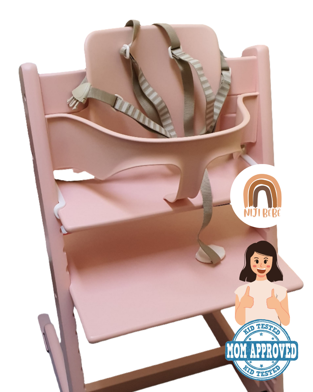Grow With Me High Chair – Serene Pink | Inspired by Stokke Tripp Trapp