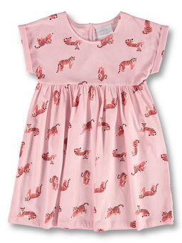 Mini Mango Toddler Girls Printed Babydoll Dress – Pink Tiger (Size 6)