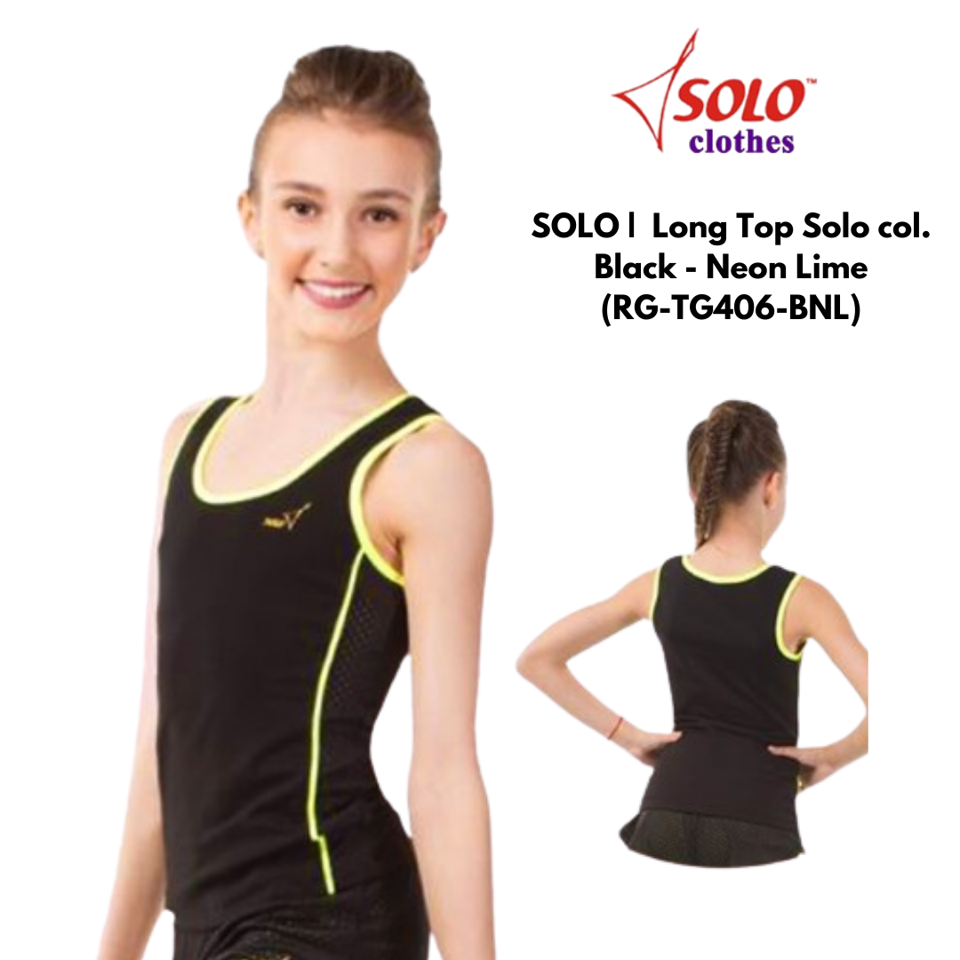 SOLO |  Long Top Solo col. Black - Neon Lime  _5