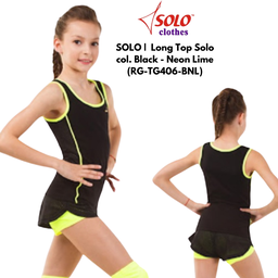 SOLO |  Long Top Solo col. Black - Neon Lime  