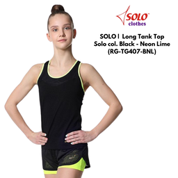 SOLO |  Long Tank Top Solo col. Black - Neon Lime