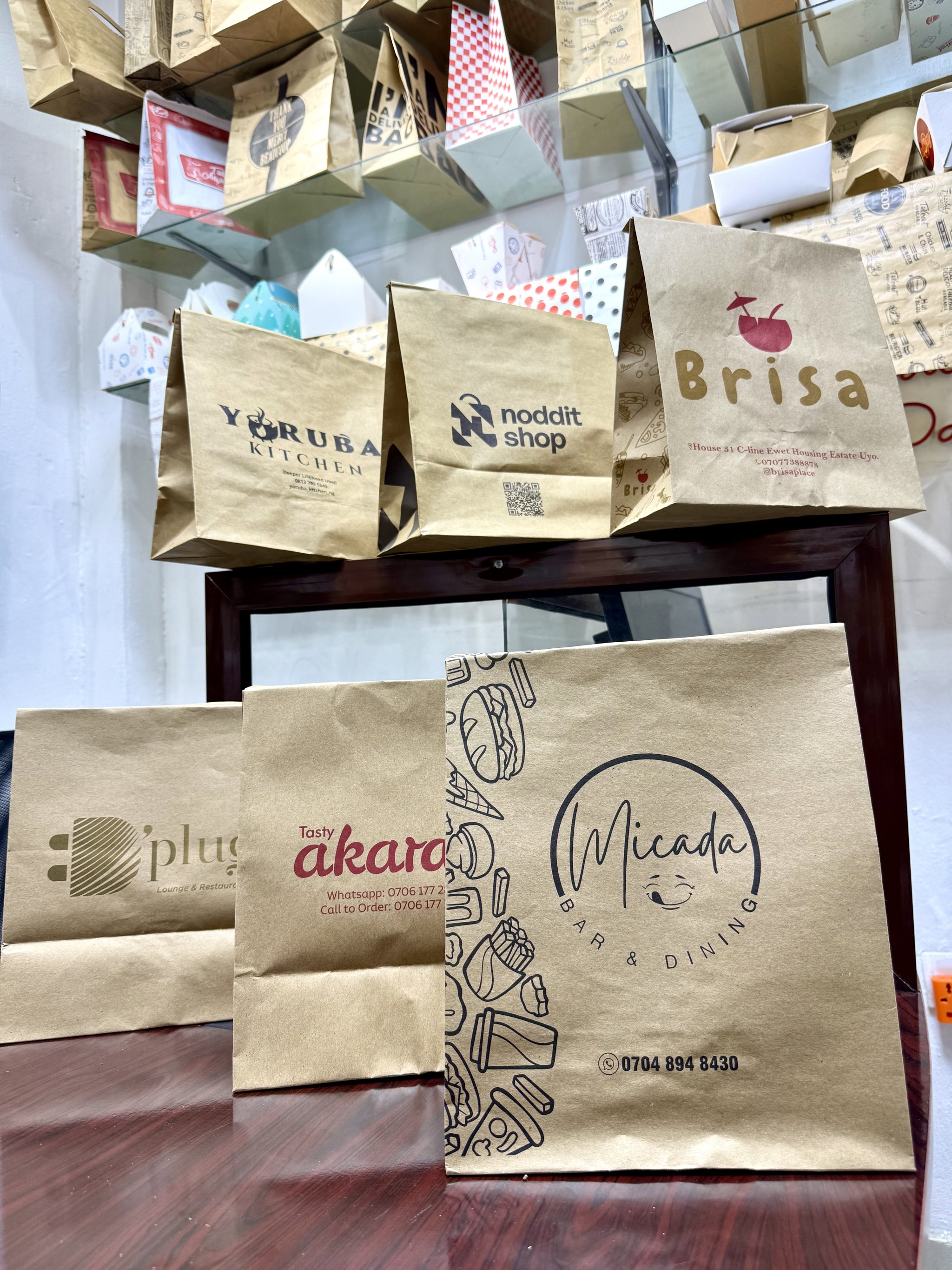 BRANDED KRAFT DELIVERY TAKEOUT BAGS - BROWN - 10.5’’ x 9’’ x 6’’ / MINIMUM ORDER QUANTITY OF 500 PIECES_7