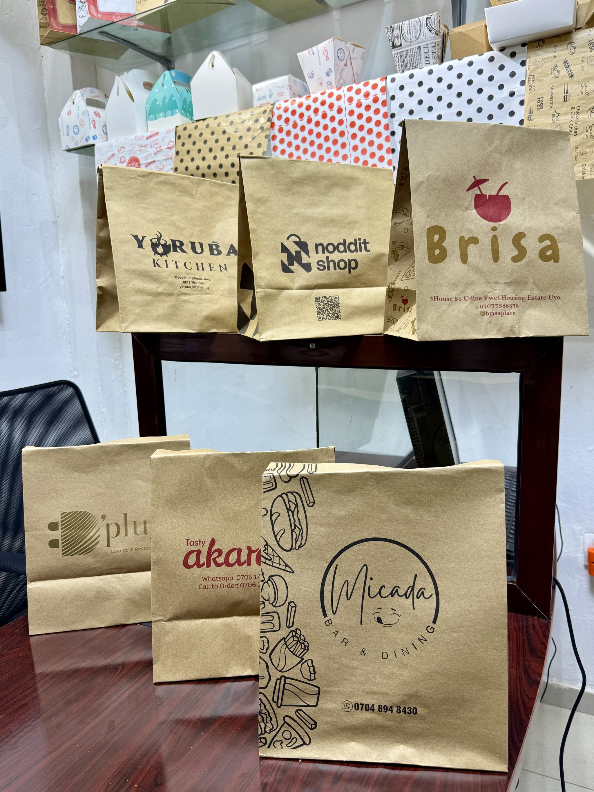 BRANDED KRAFT DELIVERY TAKEOUT BAGS - BROWN - 11 x 9’’ x 7.5’’  - MINIMUM ORDER QUANTITY OF 500 BAGS_21