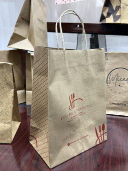 BRANDED KRAFT DELIVERY TAKEOUT BAGS - BROWN - 11 x 9’’ x 7.5’’  - MINIMUM ORDER QUANTITY OF 500 BAGS