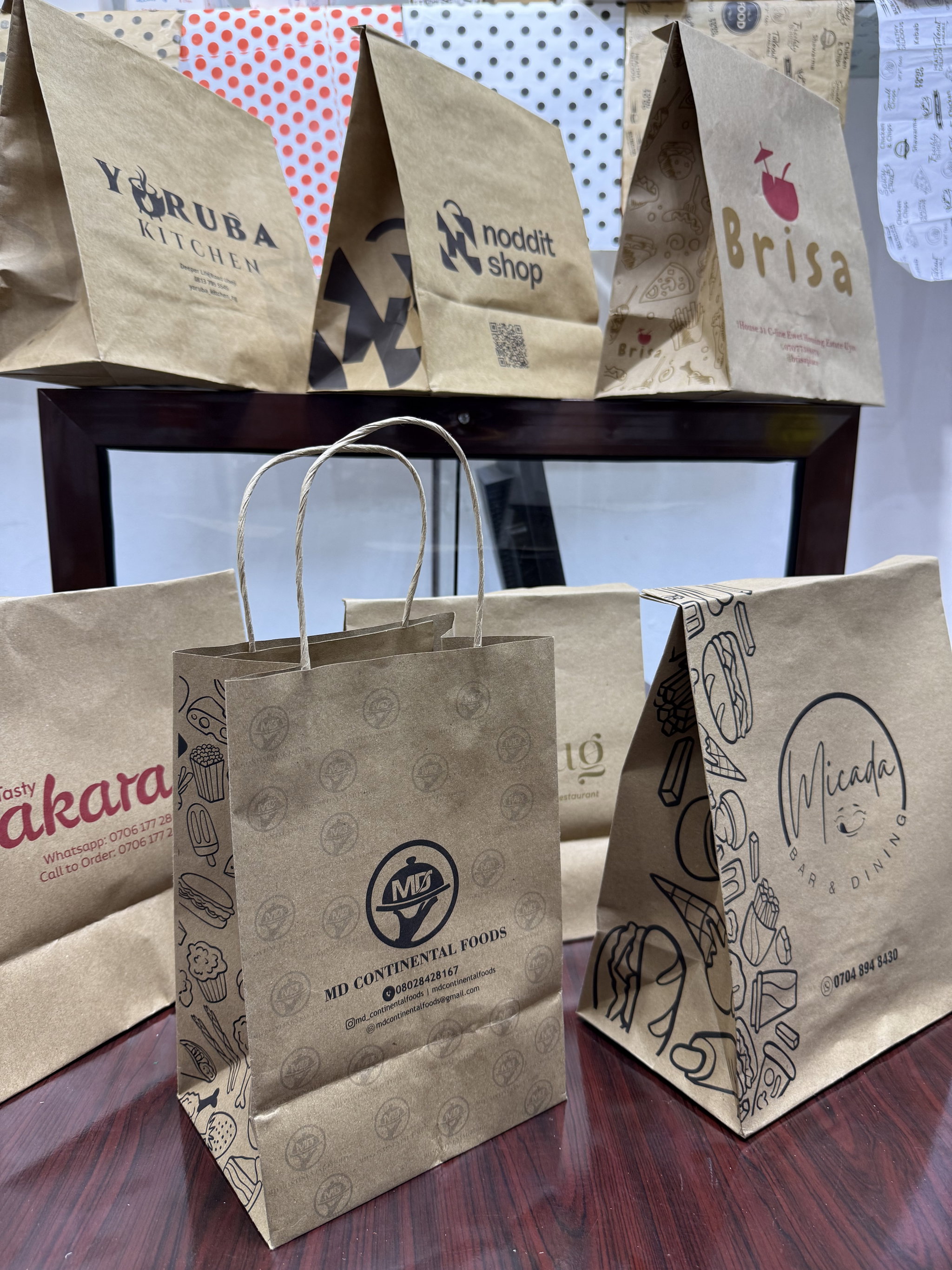 BRANDED KRAFT DELIVERY TAKEOUT BAGS - BROWN - 11 x 9’’ x 7.5’’  - MINIMUM ORDER QUANTITY OF 500 BAGS_22