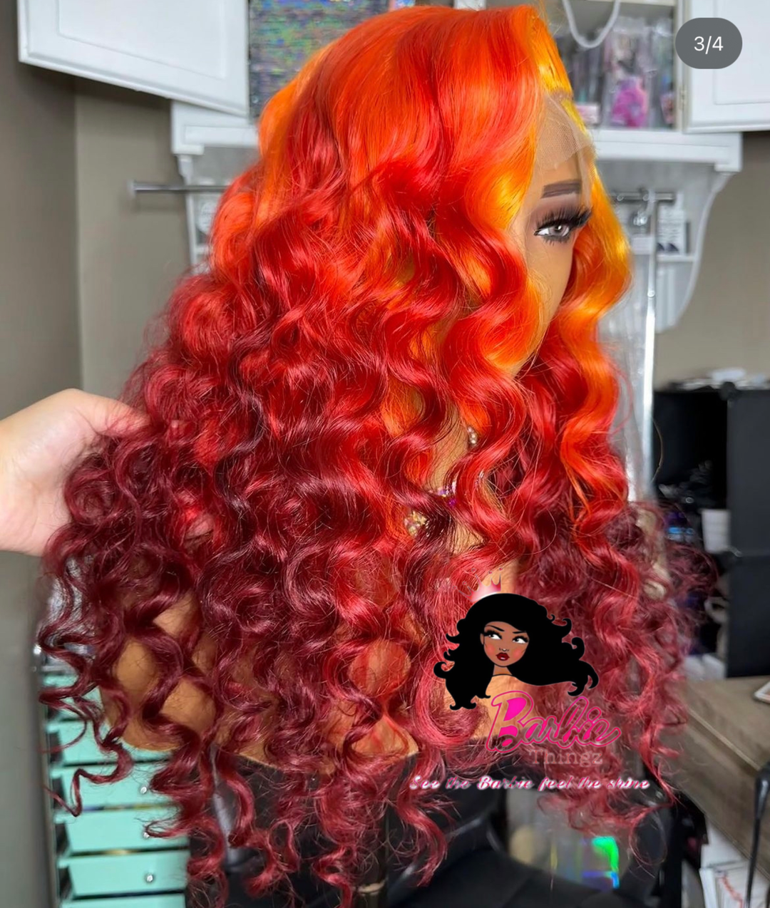 13x4 Fire Toned Deep Curly (customized)