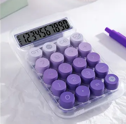 Transparent Digital Calculator With Gradient Keycaps 