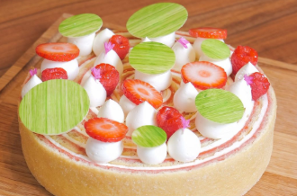 Strawberry Basil & Cream Roulade