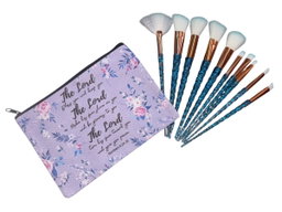 Inspirational bible verse Makeup bag with 10 x makeup brushes