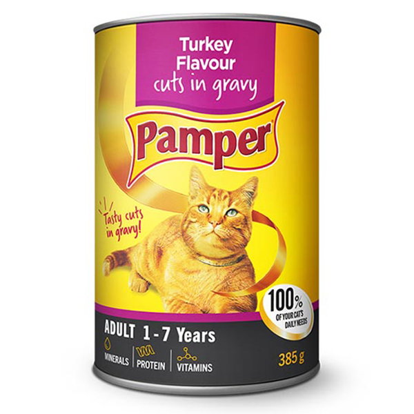 Pamper Cuts In Gravy Turkey Flav.385gr_0