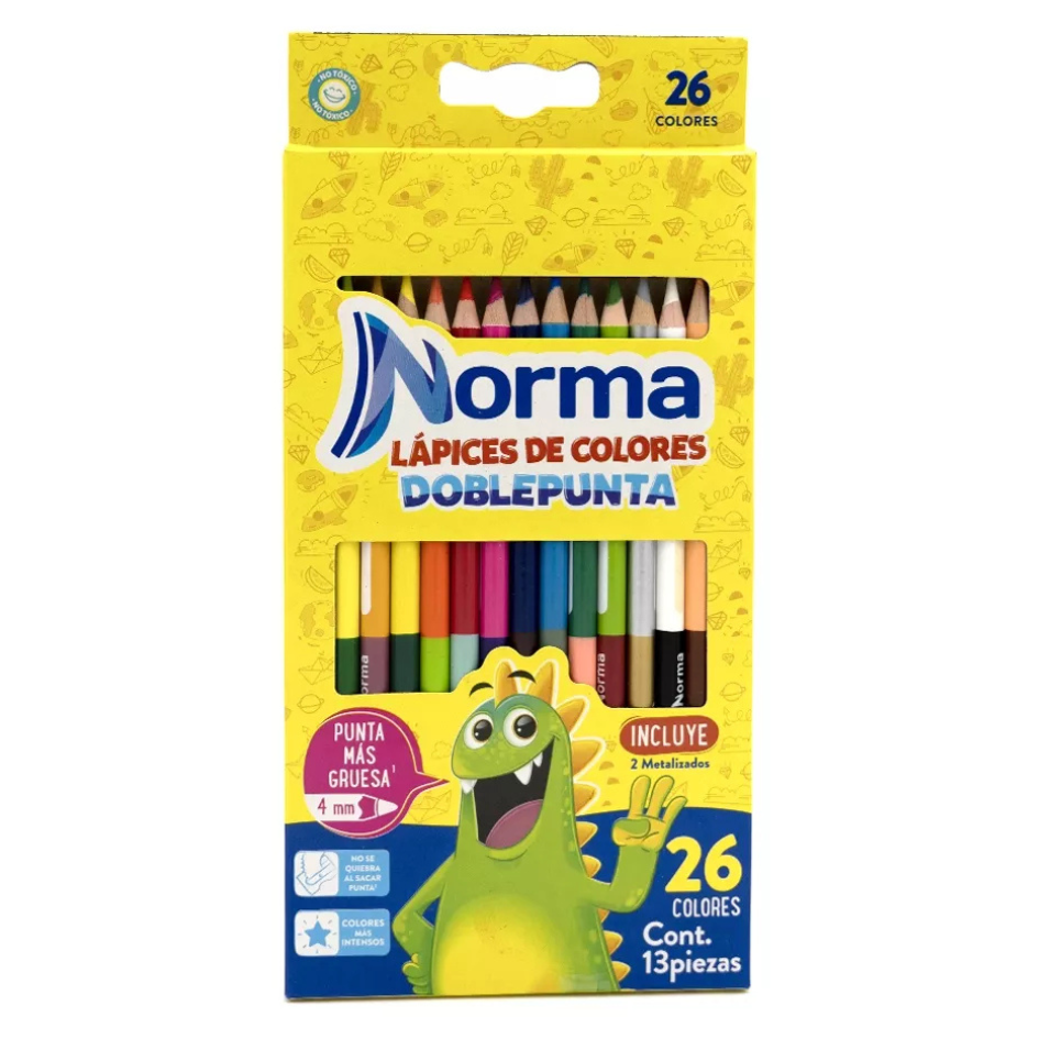 Colores Norma (doble punta) 13pza.=26colores