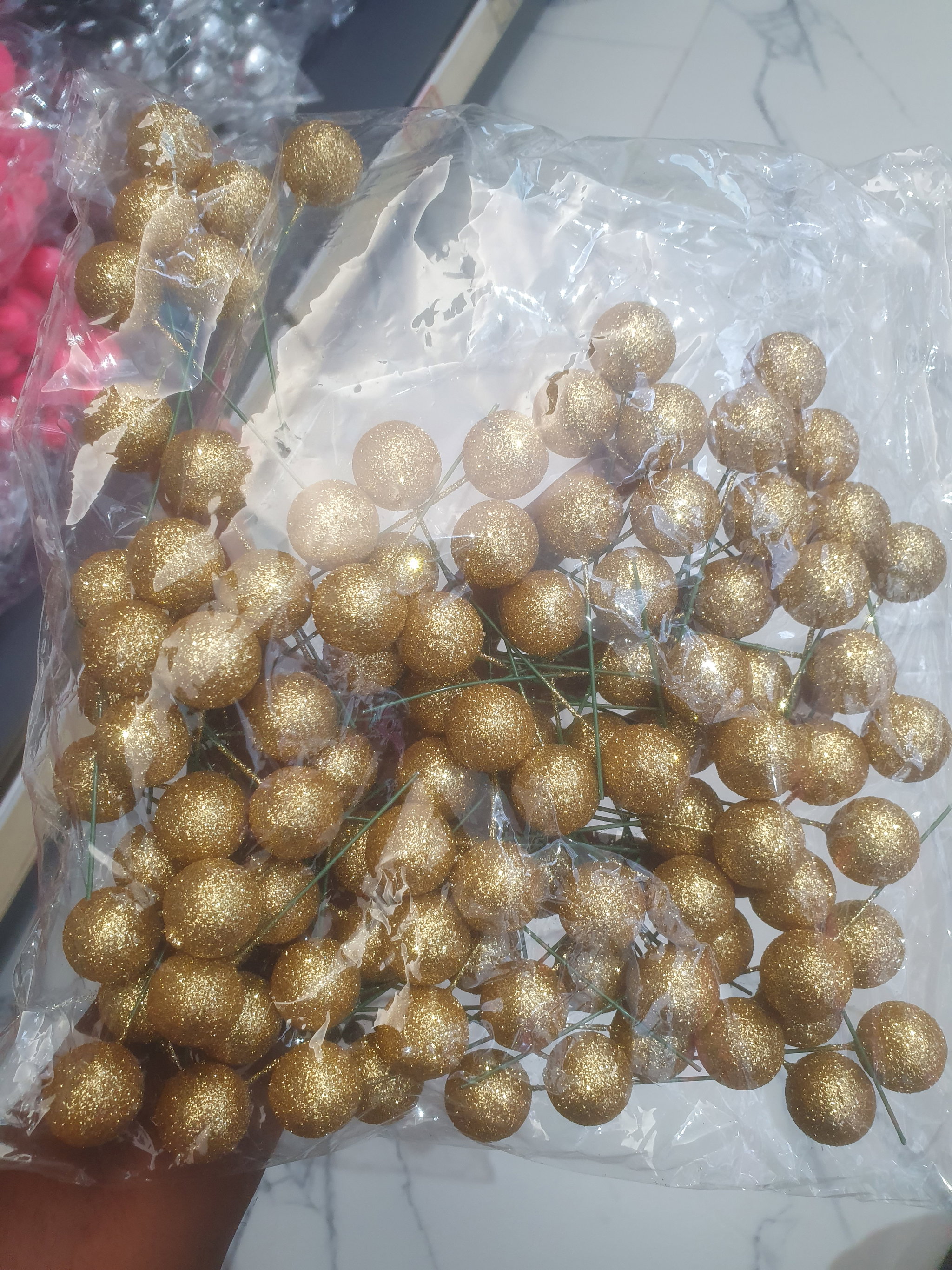 Bolas decorativas com brilho Cor Diversos 100pcs_3