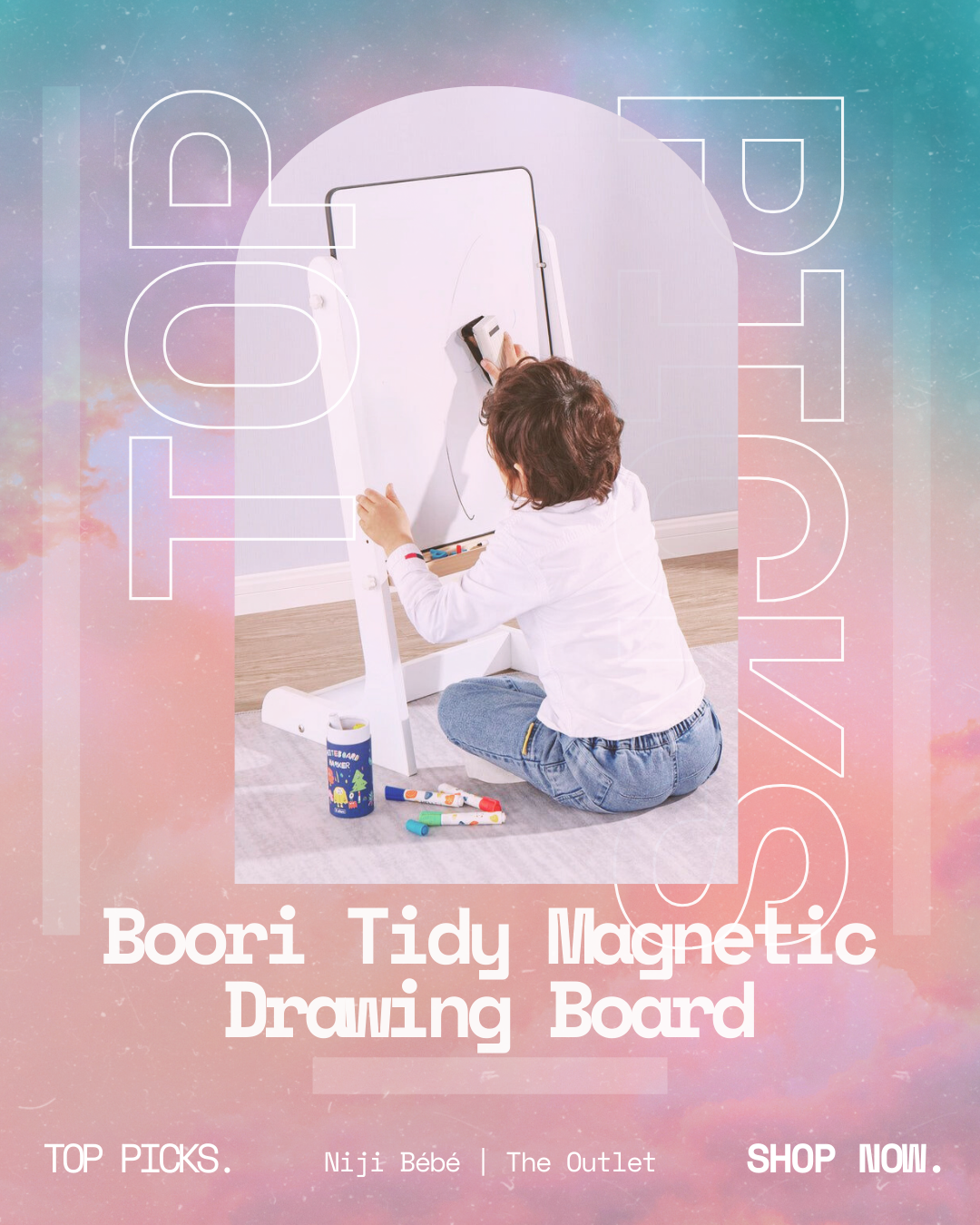 Boori Tidy Magnetic Drawing Board