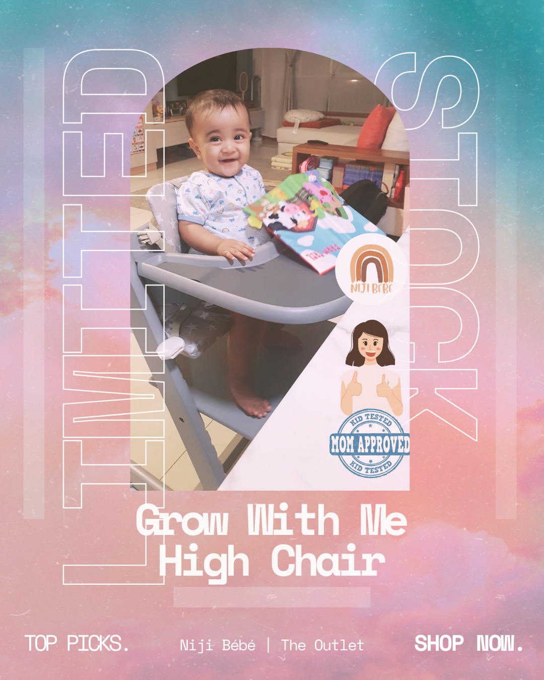 Grow With Me High Chair – Storm Grey | Inspired by Stokke Tripp Trapp_0