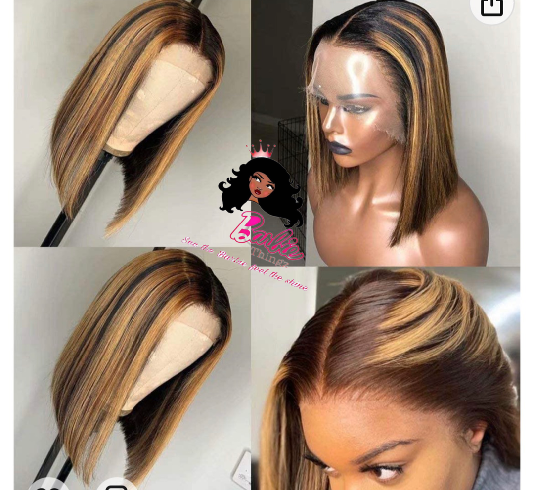 Frontal Straight Highlighted ( Ombré) Bob