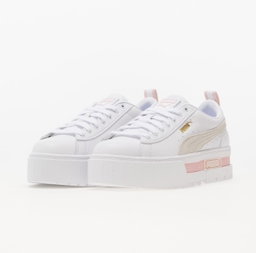 Puma Mayze Leather White "Yellow & Pink"