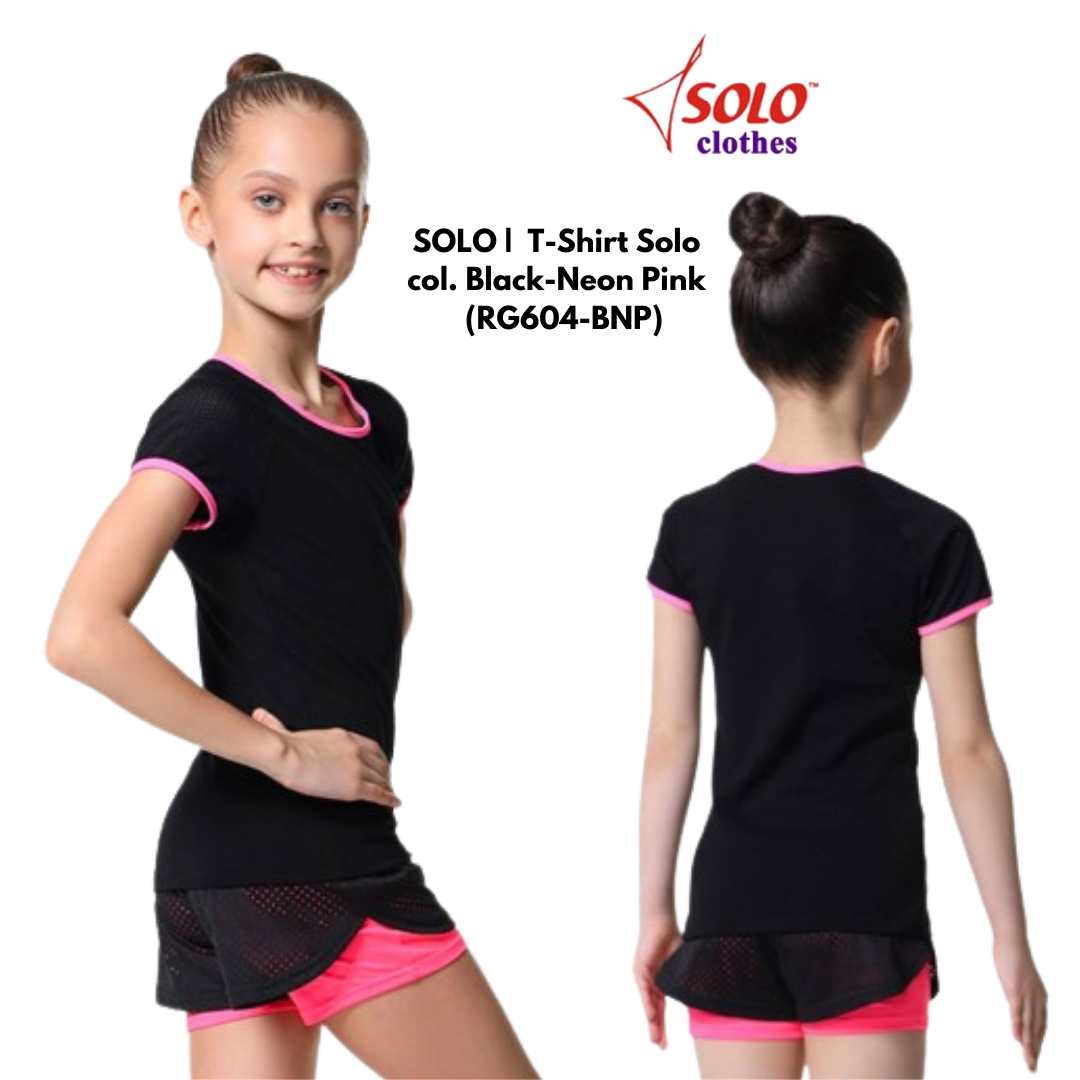 SOLO |  T-Shirt Solo col. Black-Neon Pink _3