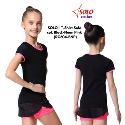 SOLO |  T-Shirt Solo col. Black-Neon Pink 