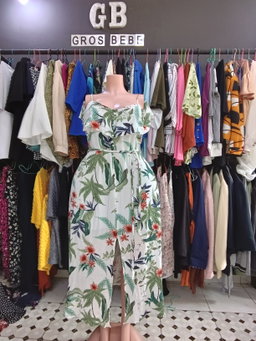 Flowery White Off Shoulder Gown (46/48)