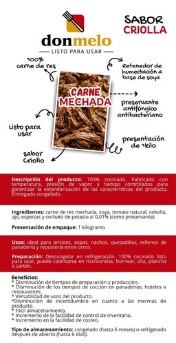 Carne Mechada Criolla Don Melo +iva