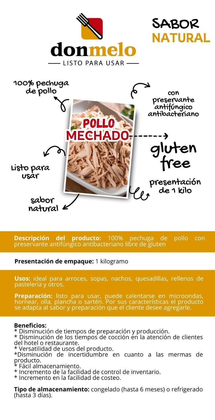 Pollo Mechado Natural Don Melo +iva_1
