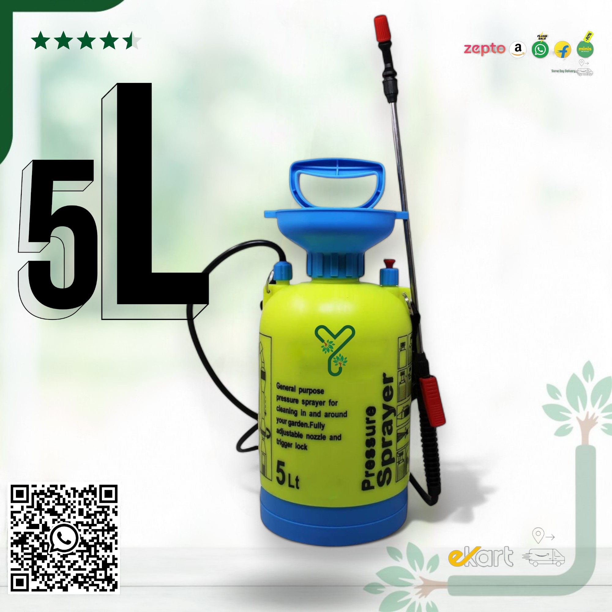 5 Liter Garden Pressure Pump Sprayers for Home Garden and Farm_0