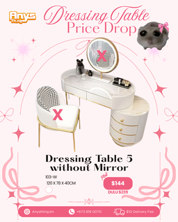Dressing Table 5 without Mirror (Code: 103)