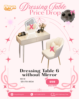 Dressing Table 6 without Mirror (Code: 102)