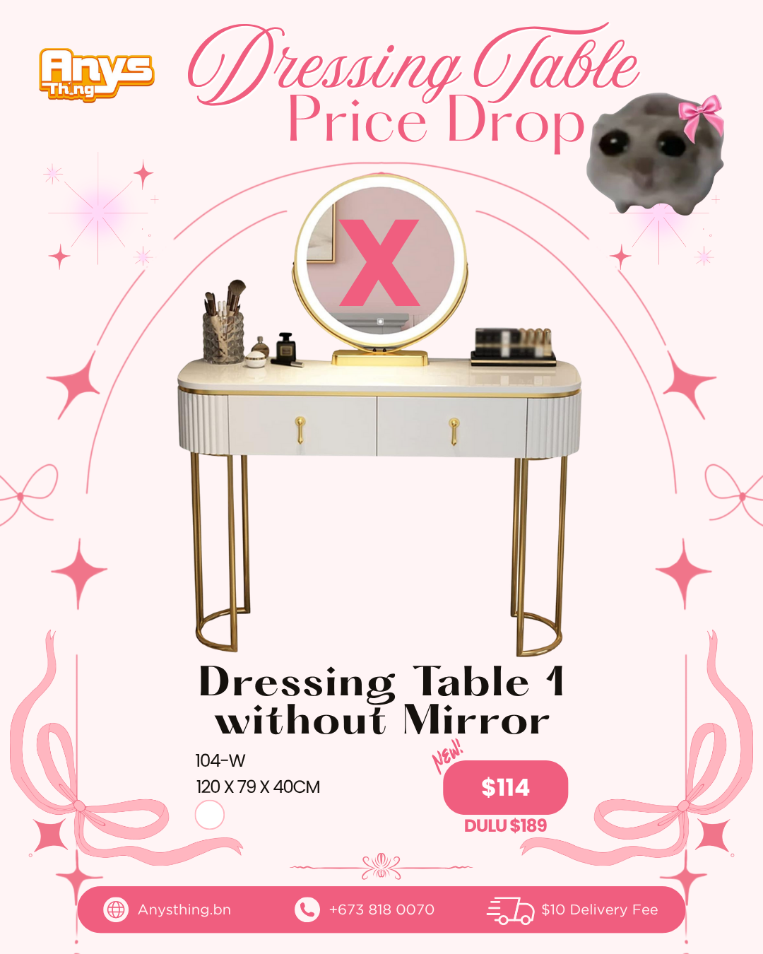 Dressing Table 1 with Mirror (Code: 105)_0