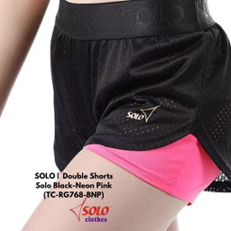 SOLO |  Double Shorts Solo  Black-Neon Pink