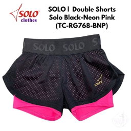 SOLO |  Double Shorts Solo  Black-Neon Pink
