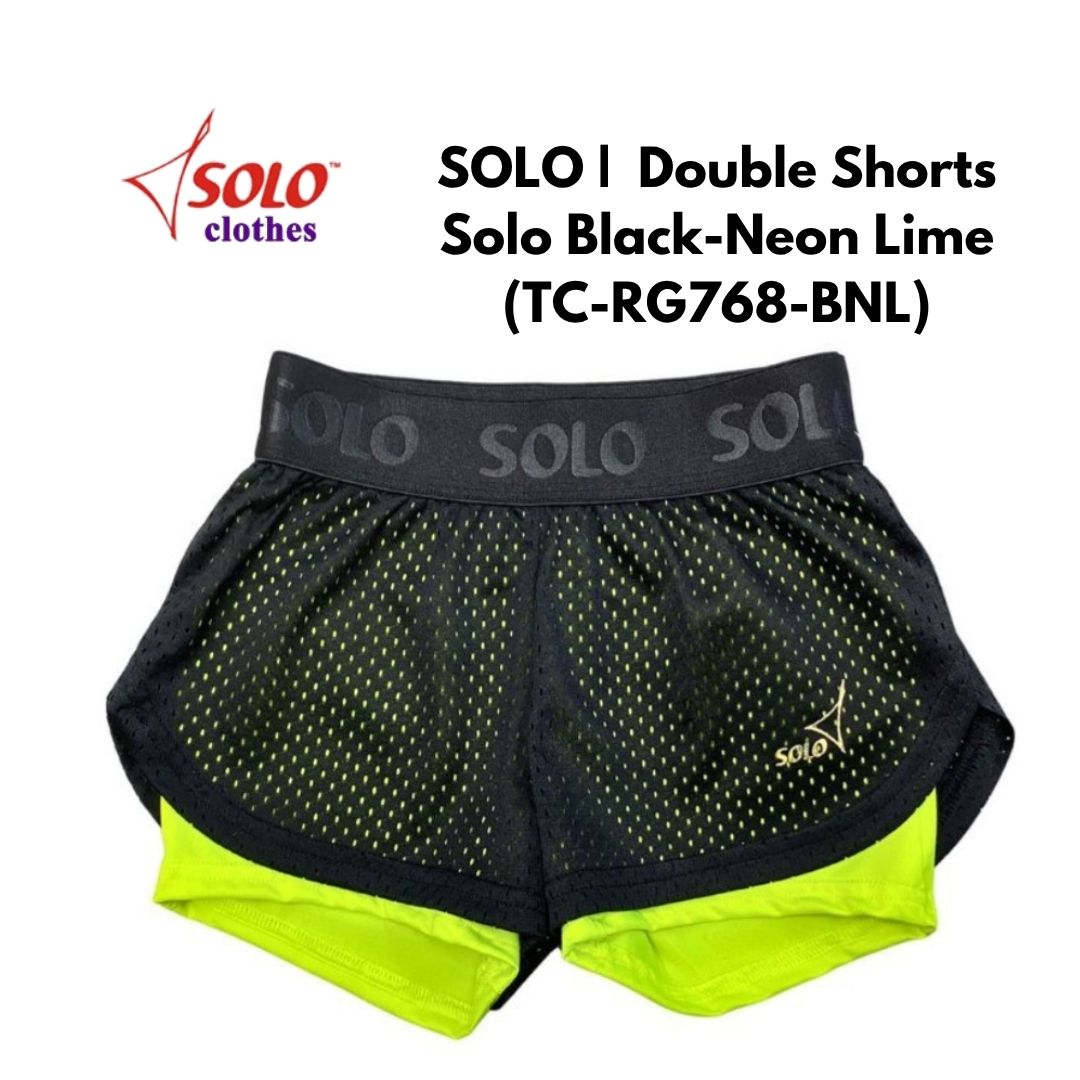 SOLO |  Double Shorts Solo  Black-Lime Neon_3