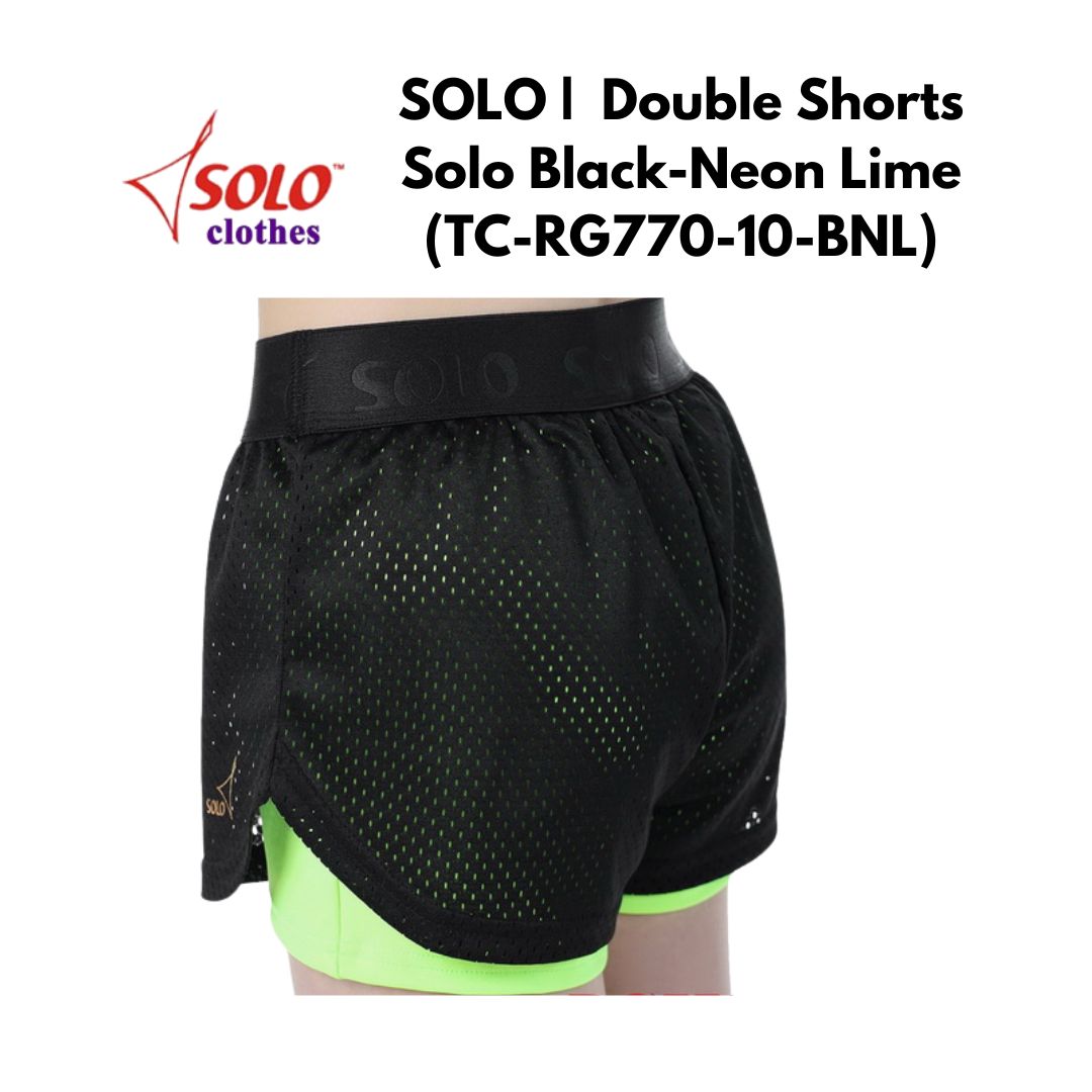 SOLO |  Double Shorts Solo  Black-Lime Neon _2