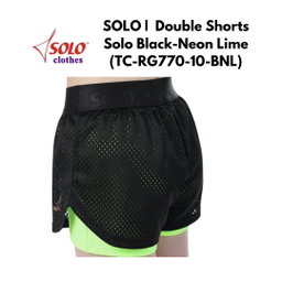 SOLO |  Double Shorts Solo  Black-Lime Neon 